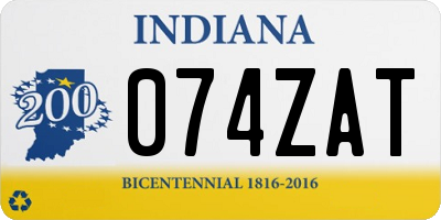 IN license plate 074ZAT