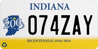 IN license plate 074ZAY