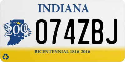 IN license plate 074ZBJ
