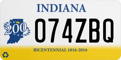 IN license plate 074ZBQ
