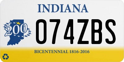 IN license plate 074ZBS