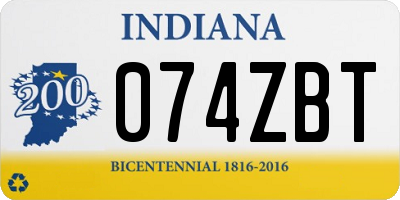 IN license plate 074ZBT