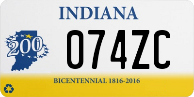 IN license plate 074ZC