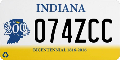IN license plate 074ZCC
