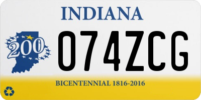 IN license plate 074ZCG