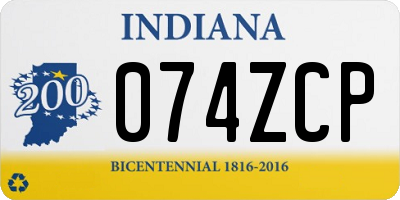 IN license plate 074ZCP