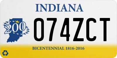 IN license plate 074ZCT