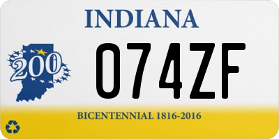 IN license plate 074ZF