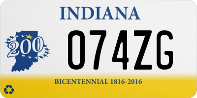 IN license plate 074ZG