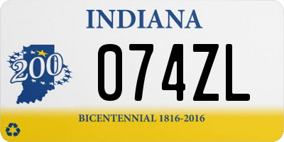 IN license plate 074ZL