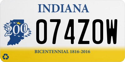 IN license plate 074ZOW