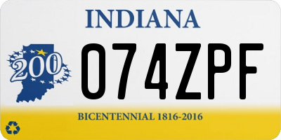 IN license plate 074ZPF