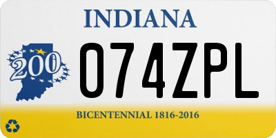 IN license plate 074ZPL