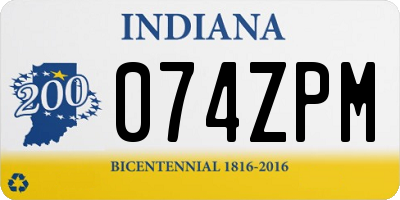 IN license plate 074ZPM