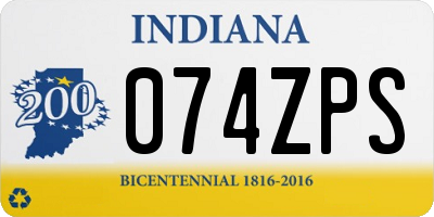 IN license plate 074ZPS