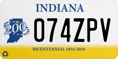 IN license plate 074ZPV