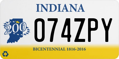 IN license plate 074ZPY