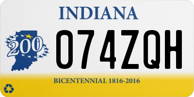 IN license plate 074ZQH