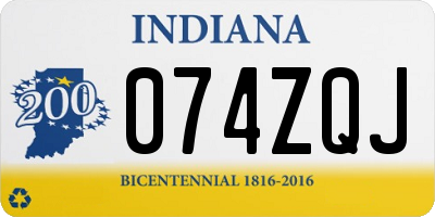 IN license plate 074ZQJ