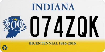 IN license plate 074ZQK