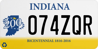 IN license plate 074ZQR