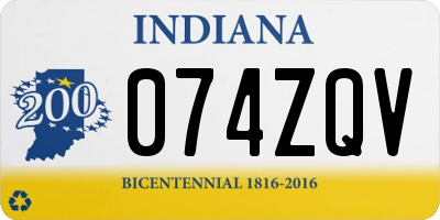 IN license plate 074ZQV
