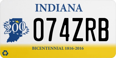 IN license plate 074ZRB