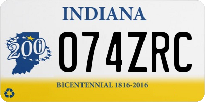 IN license plate 074ZRC
