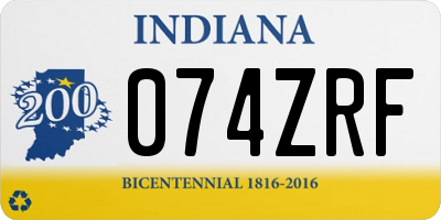 IN license plate 074ZRF