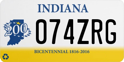 IN license plate 074ZRG