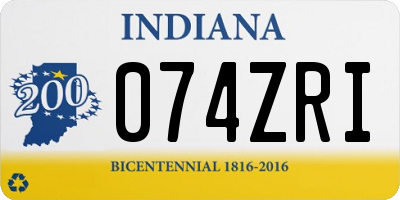 IN license plate 074ZRI