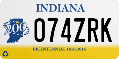 IN license plate 074ZRK