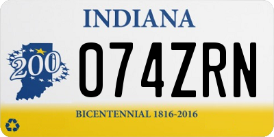 IN license plate 074ZRN
