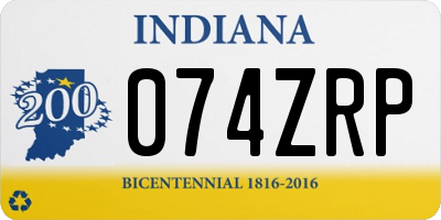 IN license plate 074ZRP