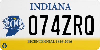 IN license plate 074ZRQ