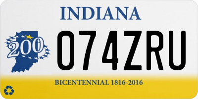 IN license plate 074ZRU