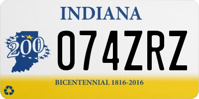 IN license plate 074ZRZ