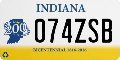 IN license plate 074ZSB