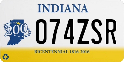 IN license plate 074ZSR
