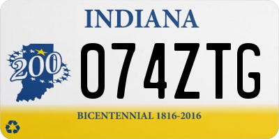 IN license plate 074ZTG