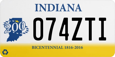 IN license plate 074ZTI