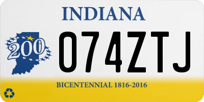 IN license plate 074ZTJ