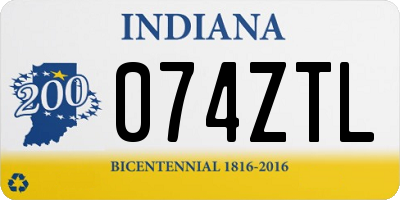 IN license plate 074ZTL