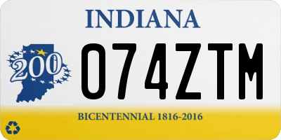IN license plate 074ZTM