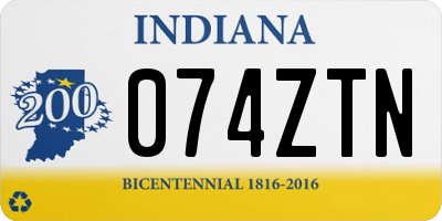 IN license plate 074ZTN