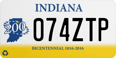 IN license plate 074ZTP