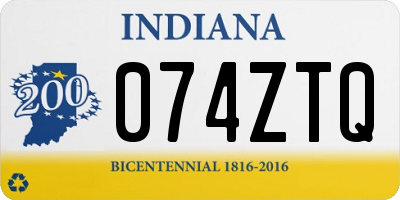 IN license plate 074ZTQ