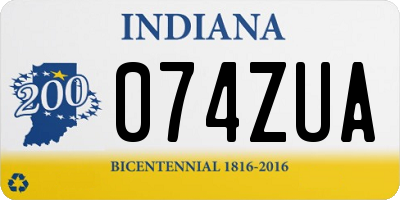 IN license plate 074ZUA