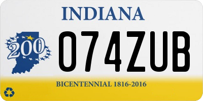 IN license plate 074ZUB