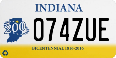 IN license plate 074ZUE